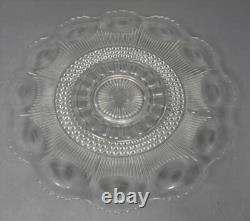 Large US Glass Manhattan Bullseye 22.5 Footed Clear Glass UNDERPLATE punch bowl