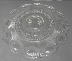 Large US Glass Manhattan Bullseye 22.5 Footed Clear Glass UNDERPLATE punch bowl