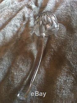 Large Vintage Crystal Glass Punch Bowl & Ladle Dipper Spoon Cut/Pressed