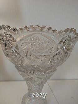 Large Vintage Crystal Punch Bowl Ornate Design withremovable