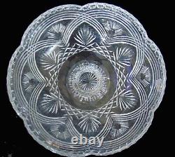Large Waterford Rainbow Crystal Cut Glass Punch Fruit Bowl Footed Centerbowl 11
