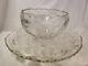 Large cut glass punch bowl set