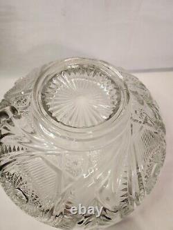 Large cut glass punch bowl set