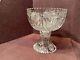 Late Antique Brilliant Period Cut Glass Punch Bowl & Base with Tulip Motif