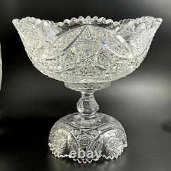 Laurel Cut Glass ABP American Brilliant NO PEG 2-Piece Footed Base & Punch Bowl