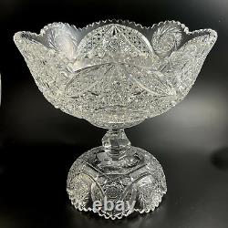 Laurel Cut Glass ABP American Brilliant NO PEG 2-Piece Footed Base & Punch Bowl