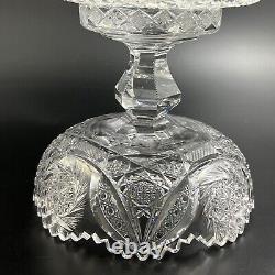 Laurel Cut Glass ABP American Brilliant NO PEG 2-Piece Footed Base & Punch Bowl