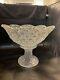 Le Smith Glass Daisy And Button Early 17 1/2 In Flared Punch Bowl And Stand