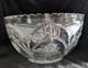 Lead Crystal 11.5 x 6.5 Punch Bowl Arches/Hobstars/Thumbprints Unmarked