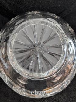 Lead Crystal 11.5 x 6.5 Punch Bowl Arches/Hobstars/Thumbprints Unmarked