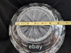 Lead Crystal 11.5 x 6.5 Punch Bowl Arches/Hobstars/Thumbprints Unmarked