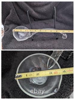 Lead Crystal 11.5 x 6.5 Punch Bowl Arches/Hobstars/Thumbprints Unmarked