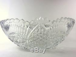 Lead Crystal Cut Glass Punch Bowl or Centerpiece Bowl