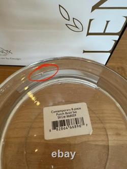 Lenox Contemporary 8-piece Glass Punch Bowl Set NEW UNUSED With Box