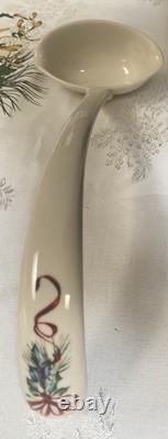 Lenox Winter Greetings Holiday Punch Bowl/Ladle+10 Glass Cups-Festive Cardinal