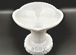 MC KEE CONCORD PATTERN WHITE MILK DEPRESSION GLASS PUNCH BOWL 1940s With 9 CUPS