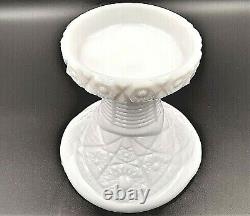 MC KEE CONCORD PATTERN WHITE MILK DEPRESSION GLASS PUNCH BOWL 1940s With 9 CUPS