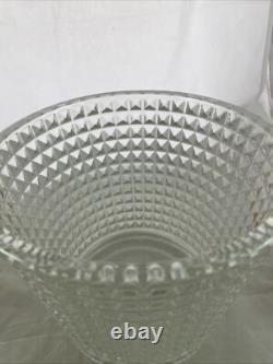 MCM Crystal Punch Bowl and 6 Glasses with Gold Trim