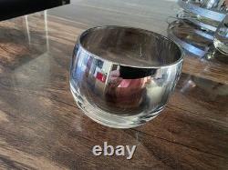 MCM Dorothy Thorpe Style Silver Fade Punch Bowl 18 Roly Poly Glasses & Caddy