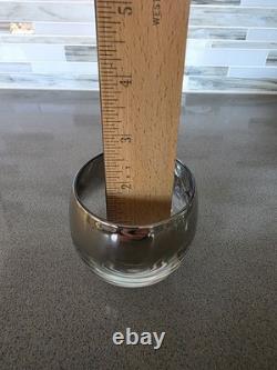 MCM Dorothy Thorpe Style Silver Fade Punch Bowl 18 Roly Poly Glasses & Caddy