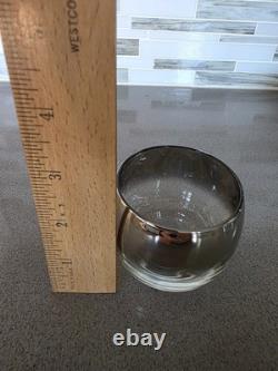 MCM Dorothy Thorpe Style Silver Fade Punch Bowl 18 Roly Poly Glasses & Caddy