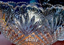 MCM L. E. Smith Glass Pineapple, Fans & Diamonds Punch Bowl SET 18 cups & ladle