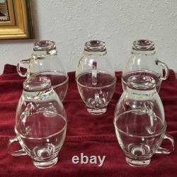 MCM Pitman-Dreitzer Crystal Punch Bowl Set 10 Cups Ornate Metal Stand Ladle Rare