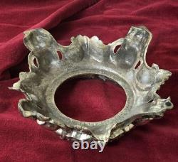 MCM Pitman-Dreitzer Crystal Punch Bowl Set 10 Cups Ornate Metal Stand Ladle Rare