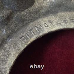 MCM Pitman-Dreitzer Crystal Punch Bowl Set 10 Cups Ornate Metal Stand Ladle Rare