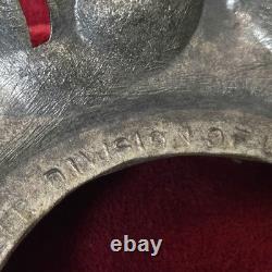 MCM Pitman-Dreitzer Crystal Punch Bowl Set 10 Cups Ornate Metal Stand Ladle Rare