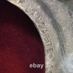 MCM Pitman-Dreitzer Crystal Punch Bowl Set 10 Cups Ornate Metal Stand Ladle Rare