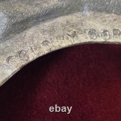 MCM Pitman-Dreitzer Crystal Punch Bowl Set 10 Cups Ornate Metal Stand Ladle Rare