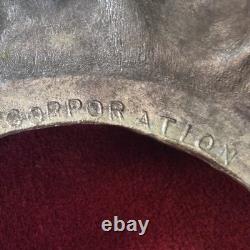 MCM Pitman-Dreitzer Crystal Punch Bowl Set 10 Cups Ornate Metal Stand Ladle Rare