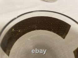 MCM Punch Bowl Set Roly Poly Cups Caddy Gold Checkerboard Culver