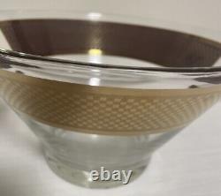 MCM Punch Bowl Set Roly Poly Cups Caddy Gold Checkerboard Culver