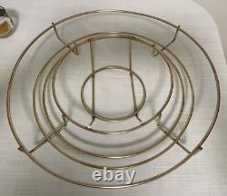 MCM Punch Bowl Set Roly Poly Cups Caddy Gold Checkerboard Culver