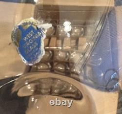 MCM WEST VIRGINIA GLASS PUNCH Round BOWL SET W Ladle & 12 Glasses ORIGINAL BOX