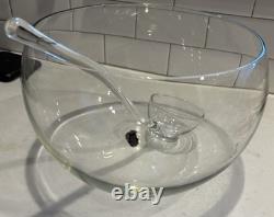 MCM WEST VIRGINIA GLASS PUNCH Round BOWL SET W Ladle & 12 Glasses ORIGINAL BOX