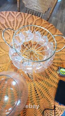 MID Century Modern Punch Bowl MCM Federal Glass Punch Bowl