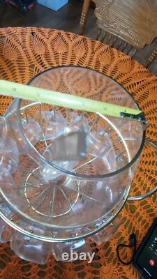 MID Century Modern Punch Bowl MCM Federal Glass Punch Bowl
