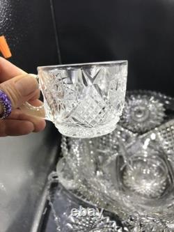 MINT Boxed 15pc Imperial Whirling Star Lead Crystal Punch Set UV Manganese MINT Boxed 15pc Imperial Whirling Star Lead Crystal Punch Set UV Manganese