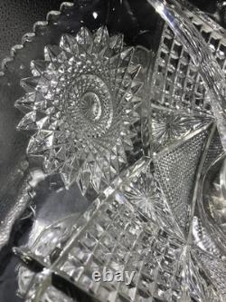 MINT Boxed 15pc Imperial Whirling Star Lead Crystal Punch Set UV Manganese