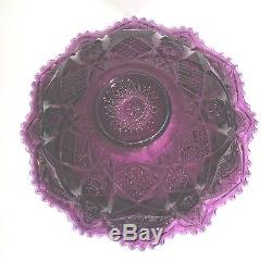 MINT Imperial Amethyst Glass Whirling Star Punch Bowl Set w 12 cups
