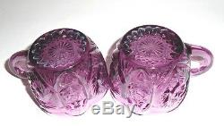 MINT Imperial Amethyst Glass Whirling Star Punch Bowl Set w 12 cups