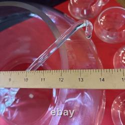 MODERNO-EXQUISITE, Hand Blown Punch Bowl Set-12 Cups- Vtg(S4)