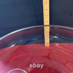 MODERNO-EXQUISITE, Hand Blown Punch Bowl Set-12 Cups- Vtg(S4)