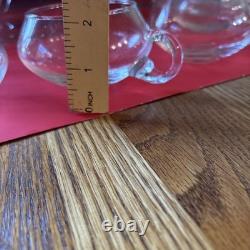 MODERNO-EXQUISITE, Hand Blown Punch Bowl Set-12 Cups- Vtg(S4)
