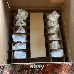 MODERNO-EXQUISITE, Hand Blown Punch Bowl Set-12 Cups- Vtg(S4)