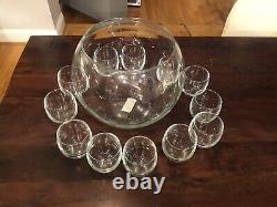 MODERNO Punch Bowl 12 Cups And Bowl 13 Piece RIEKES CRISA. Excellent Condition