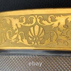 MOSER Oroplastic Karlsbad Heavy Cut Crystal Oval Punch Bowl 24K Gold Frieze